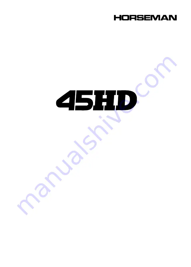 Horseman 45HD Owner'S Manual Download Page 1