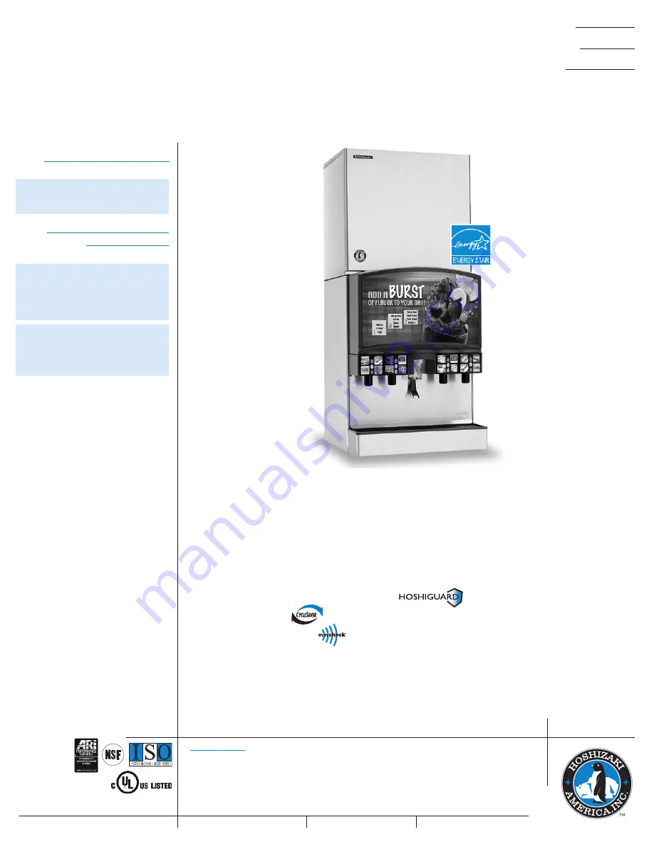 Hoshizaki SRK-7H Specifications Download Page 1