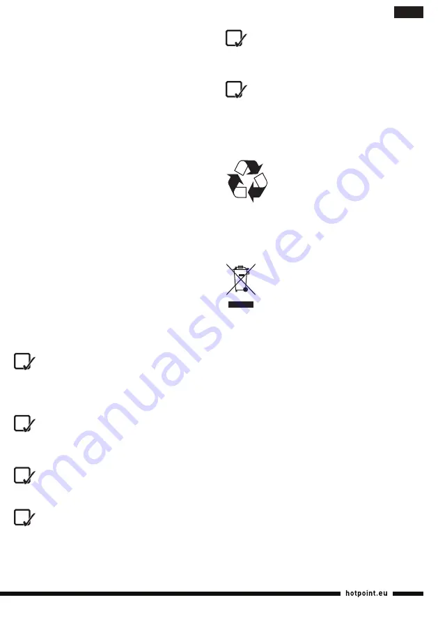 Hotpoint Ariston CM TDC Dxy Operating Instructions Manual Download Page 15