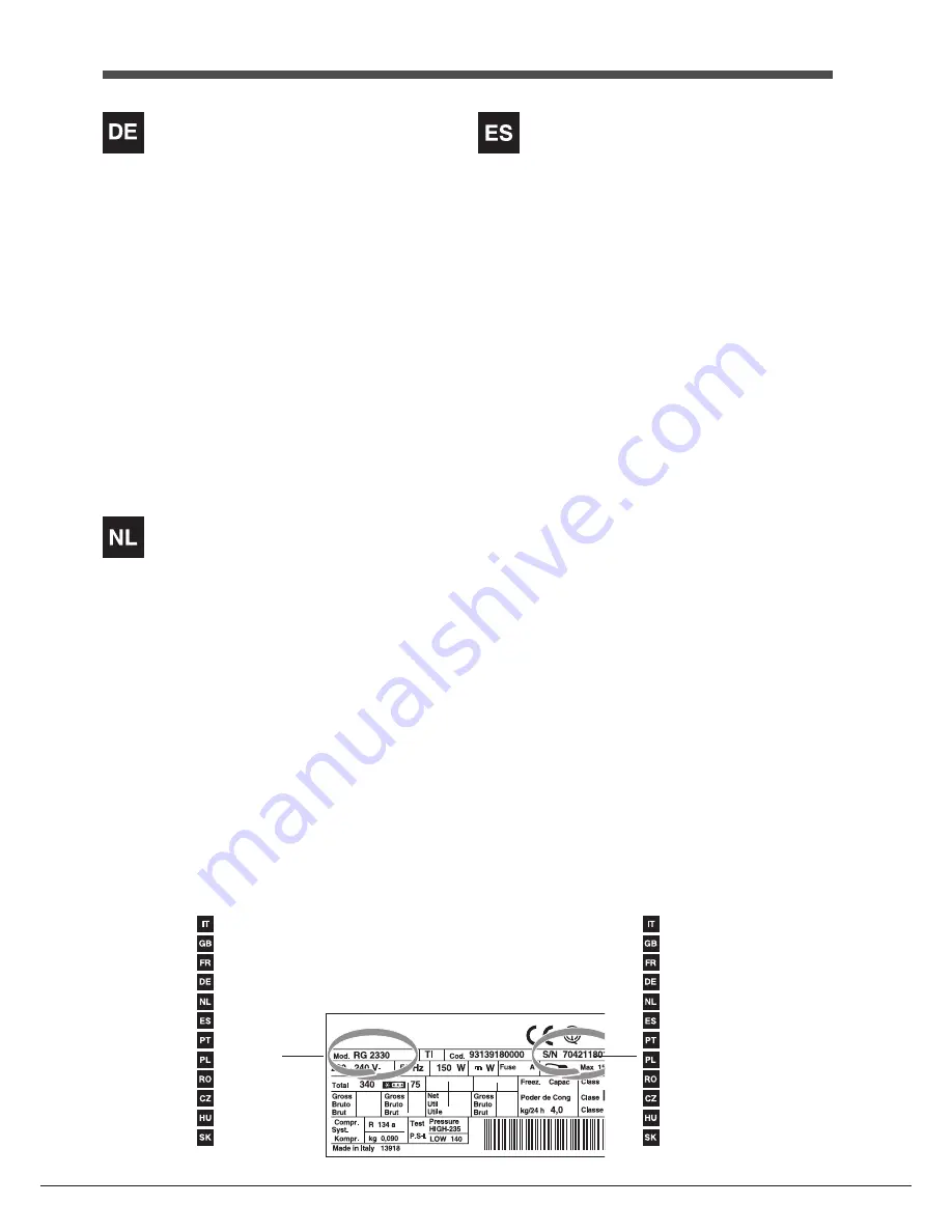 Hotpoint Ariston EBM 17 series Operating Instructions Manual Download Page 5