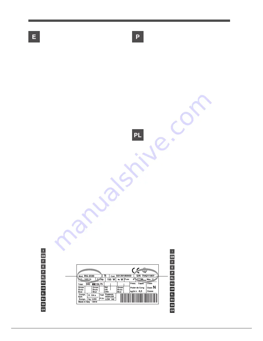 Hotpoint Ariston ETM 17xxx V O3 Скачать руководство пользователя страница 5