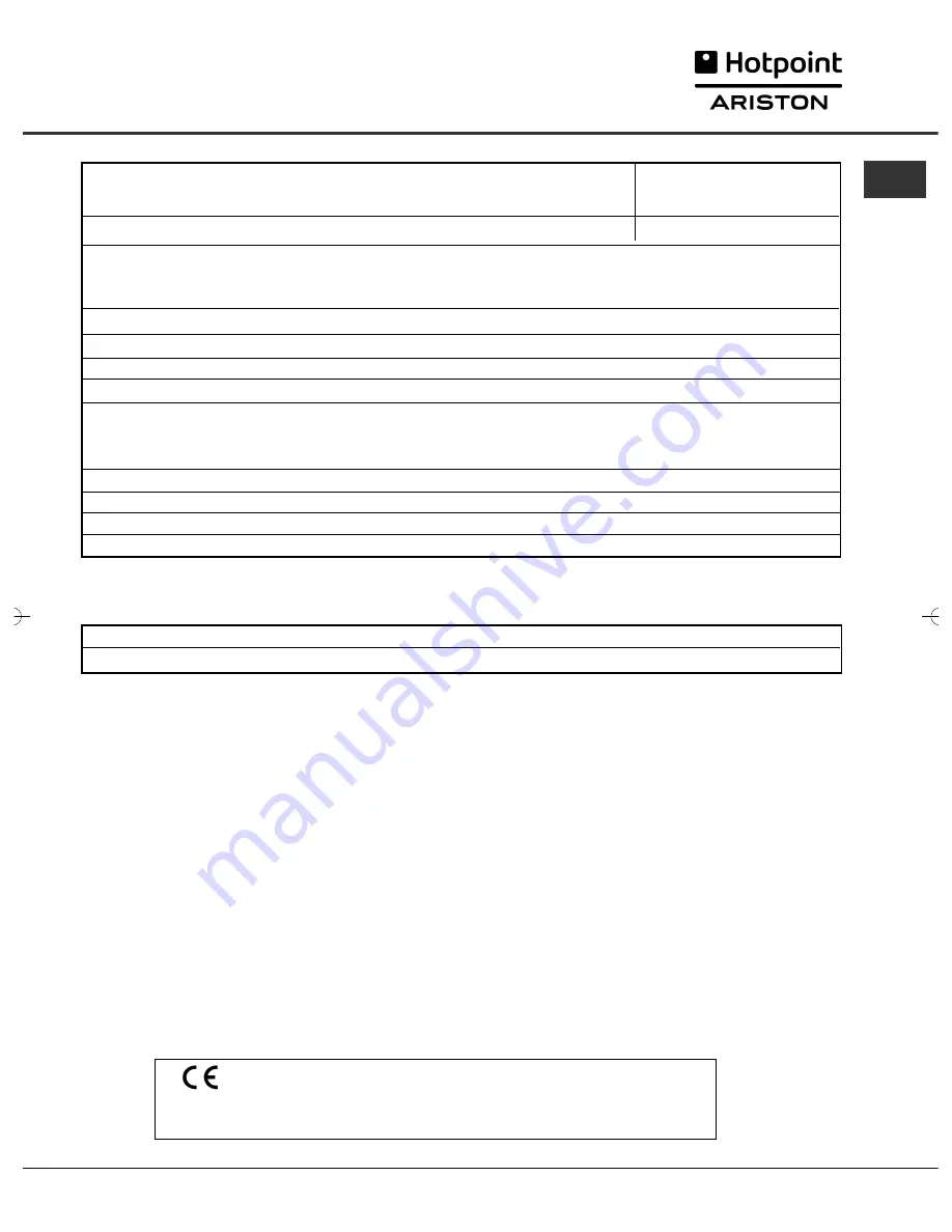 Hotpoint Ariston FTCF 87B Instruction Booklet Download Page 85