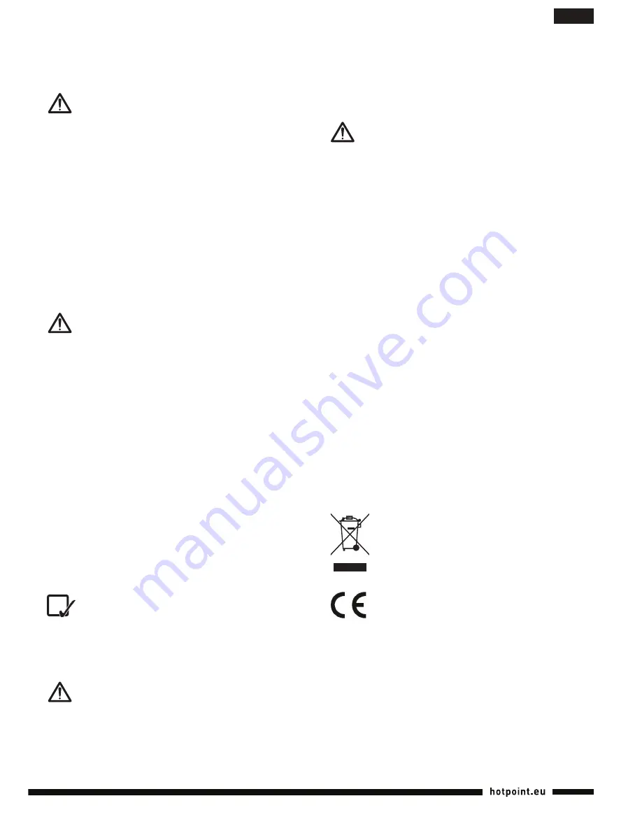 Hotpoint Ariston HB 0701 AX0 Operating Instructions Manual Download Page 15