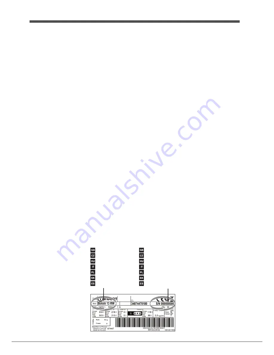 Hotpoint Ariston XH8 series Operating Instructions Manual Download Page 3