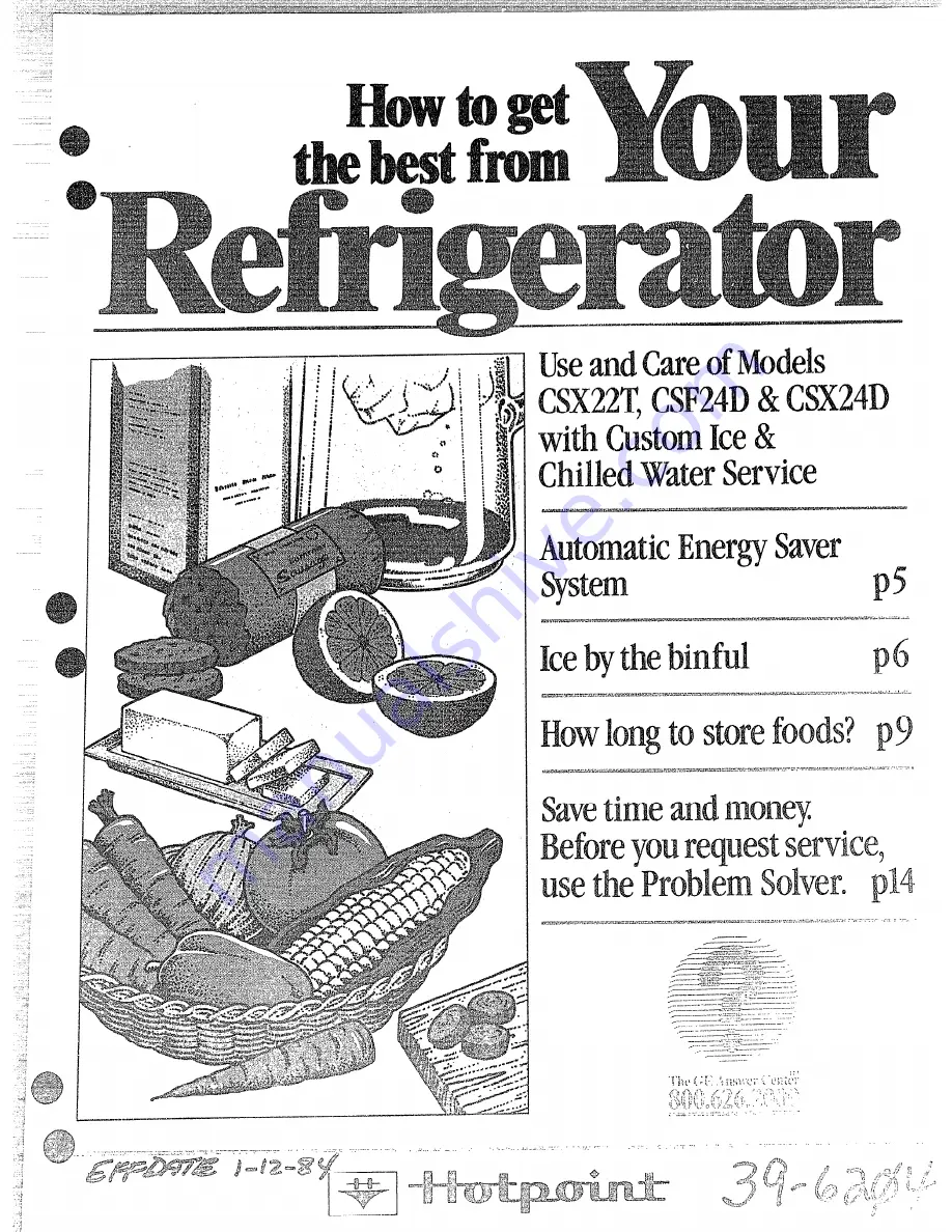 Hotpoint CSF24D Use And Care Manual Download Page 1