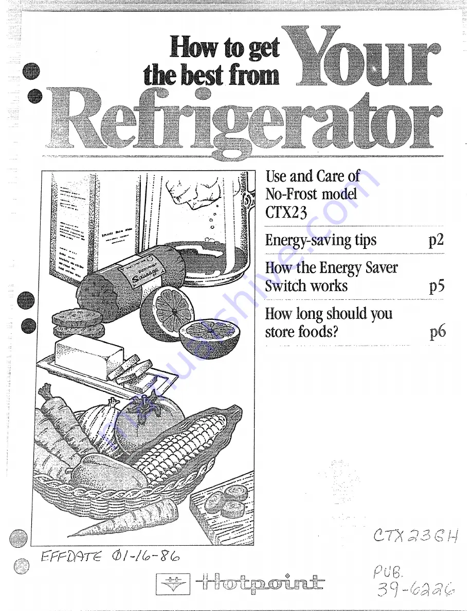 Hotpoint CTX23 Use And Care Manual Download Page 1