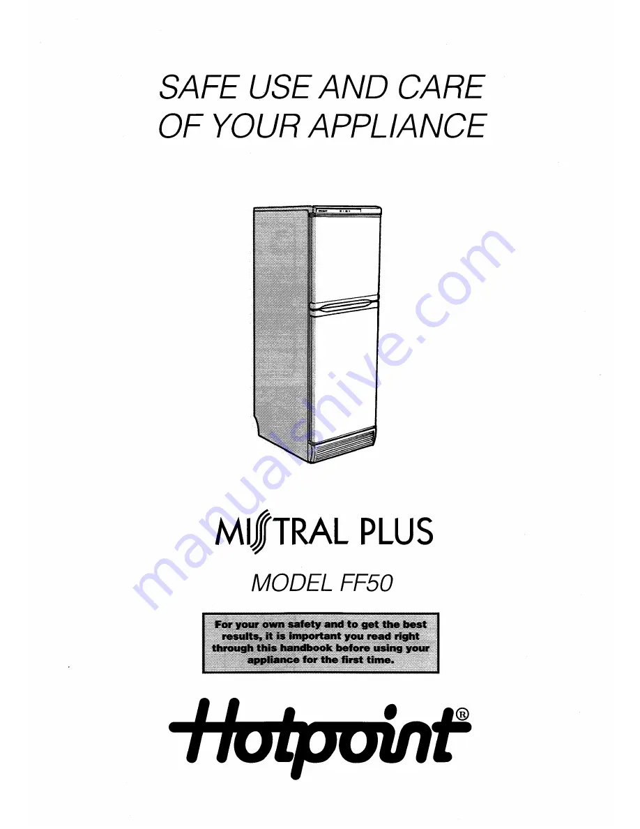 Hotpoint FF50 Скачать руководство пользователя страница 1