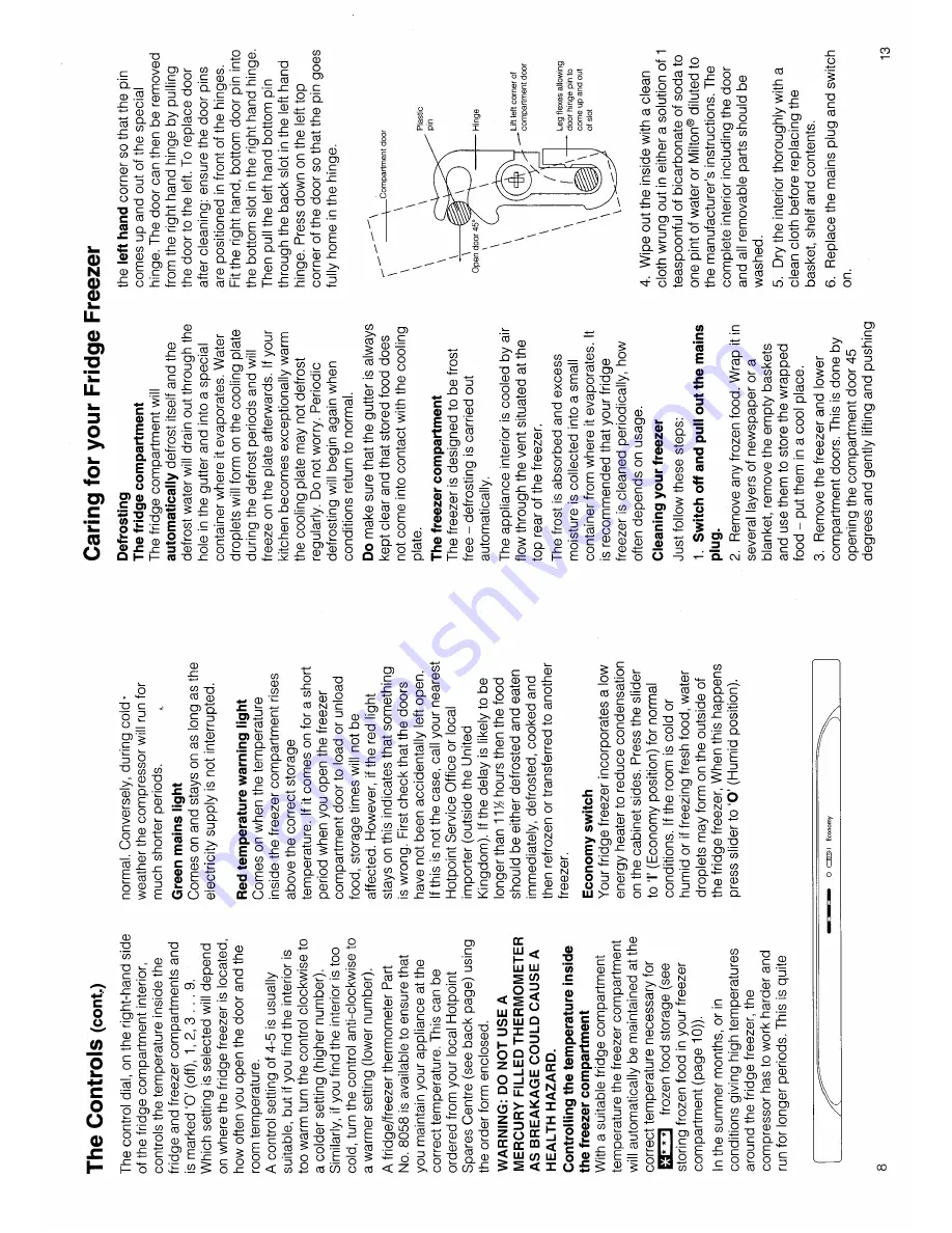 Hotpoint MISTRAL FF61 Handbook Download Page 8