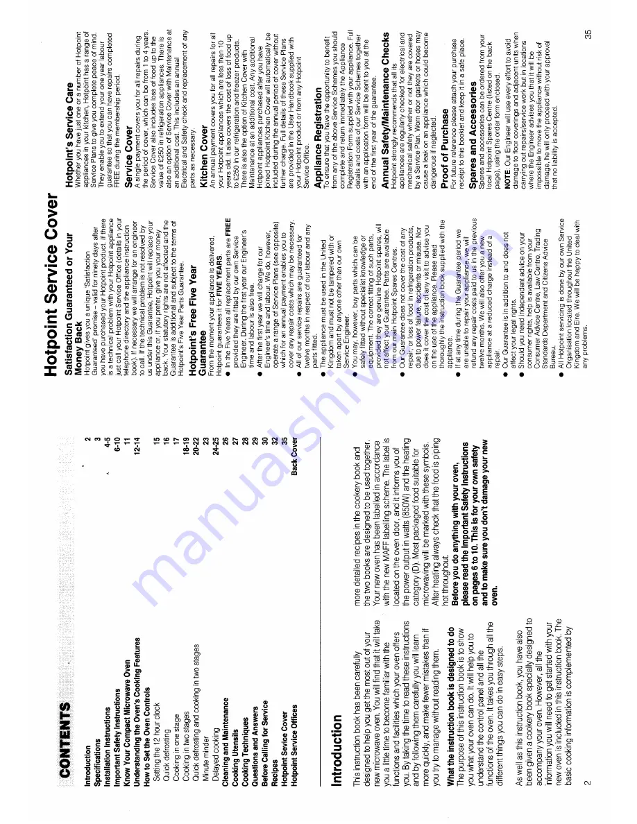 Hotpoint MW11P User Handbook Manual Download Page 2