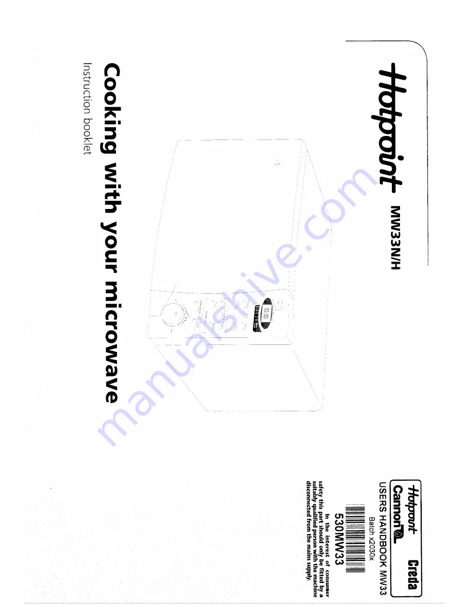 Hotpoint MW33H Instruction Booklet Download Page 1