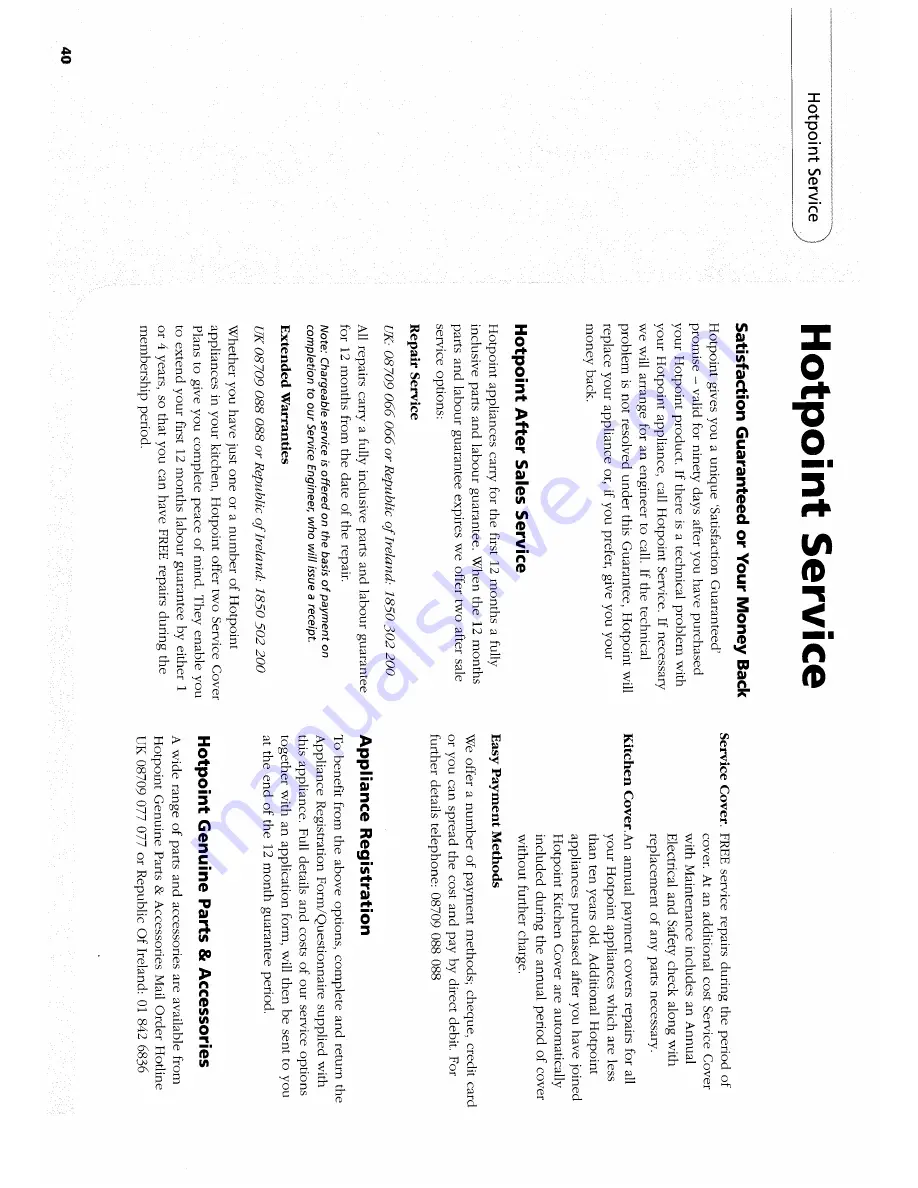 Hotpoint MW33H Instruction Booklet Download Page 40