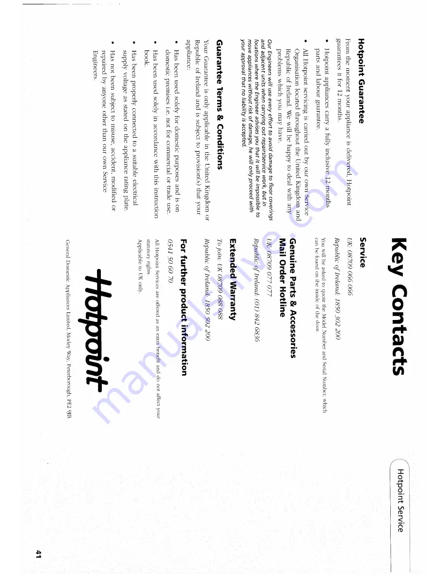 Hotpoint MW33H Instruction Booklet Download Page 41