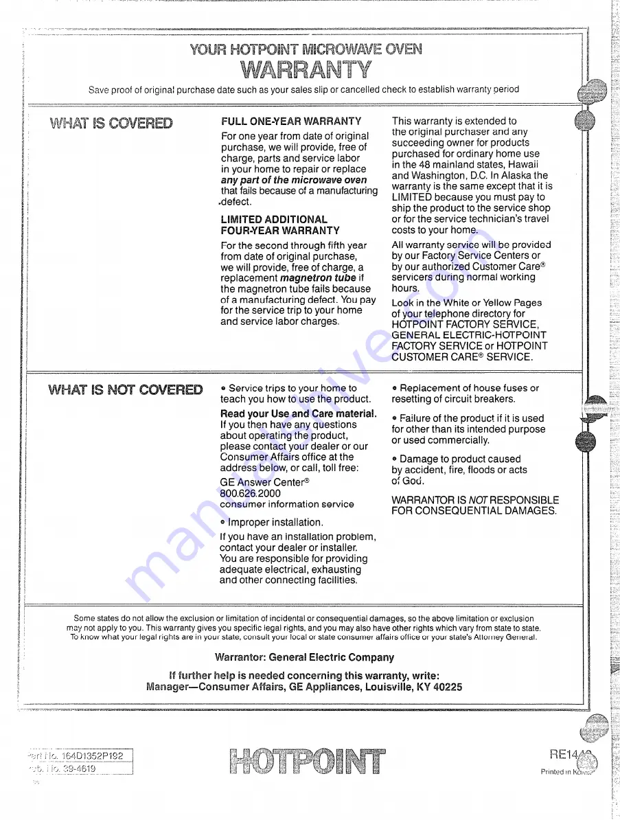 Hotpoint RE1440 How To Get The Best Download Page 31