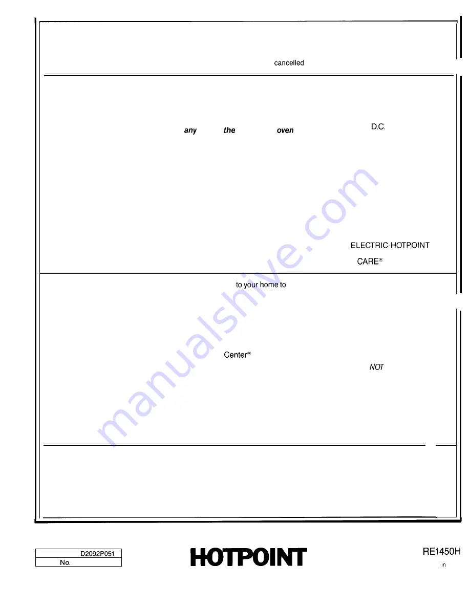 Hotpoint RE1450H Use And Care Manual Download Page 40