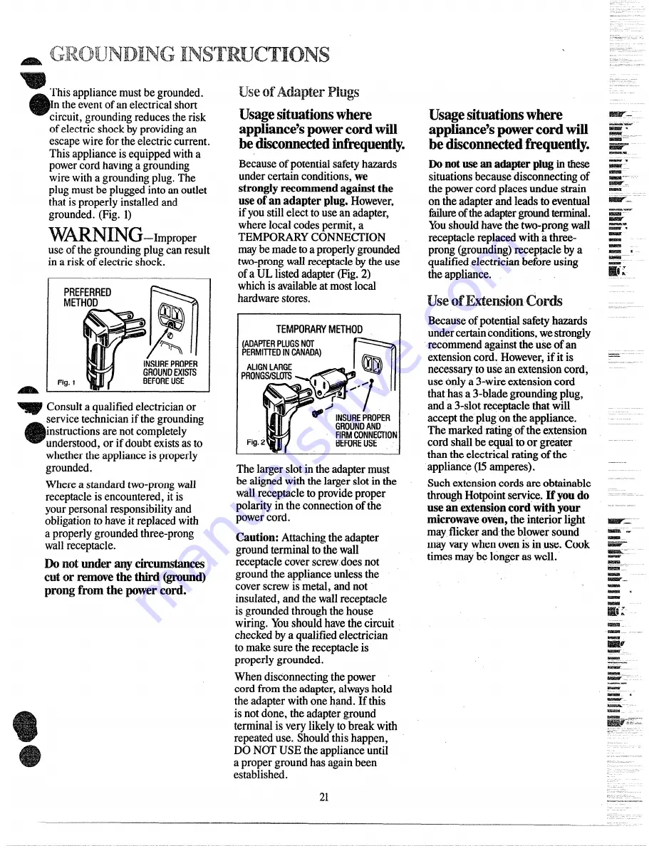 Hotpoint RE44 Use And Care Manual Download Page 21