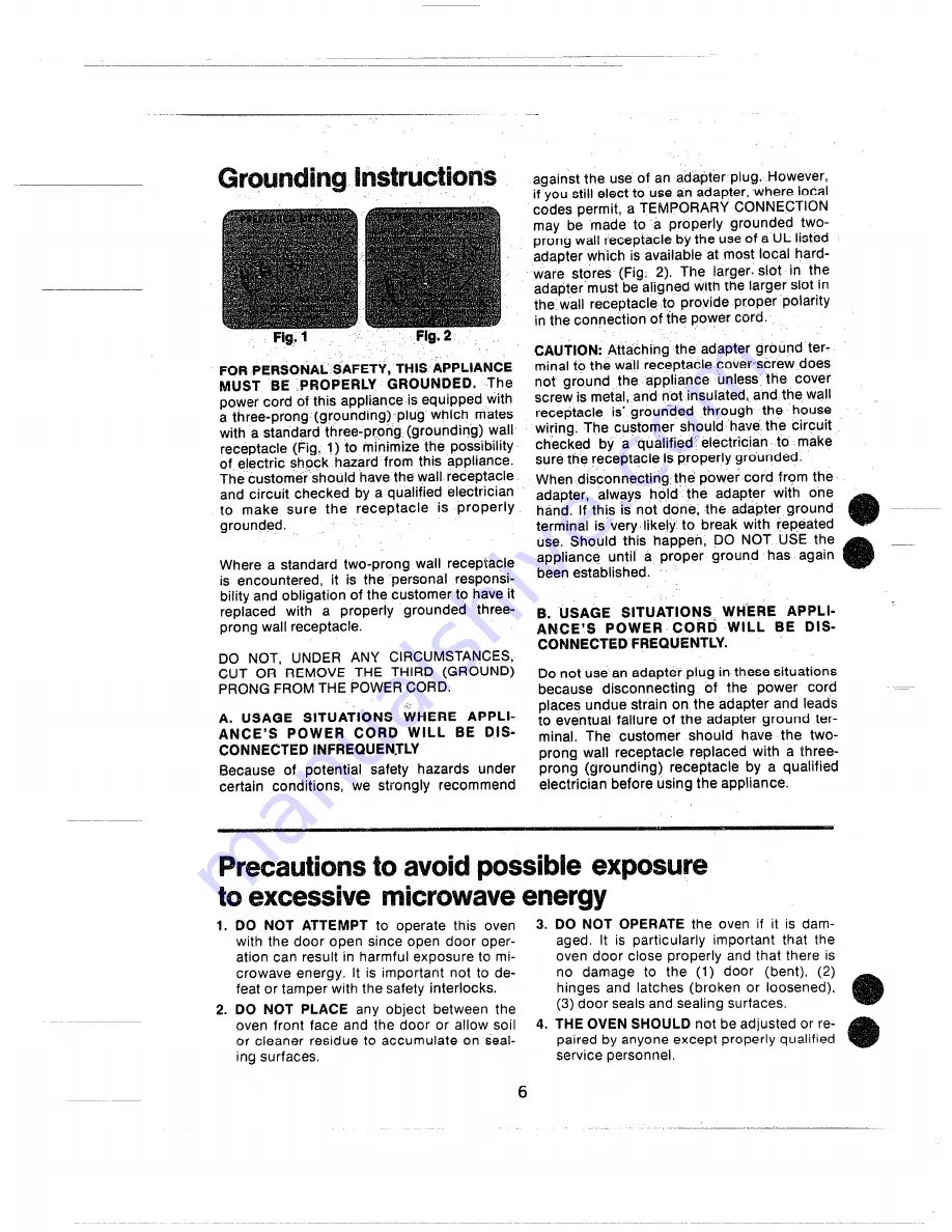 Hotpoint RE942 User Manual Download Page 6