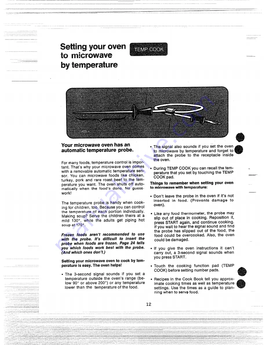 Hotpoint RE942 User Manual Download Page 12