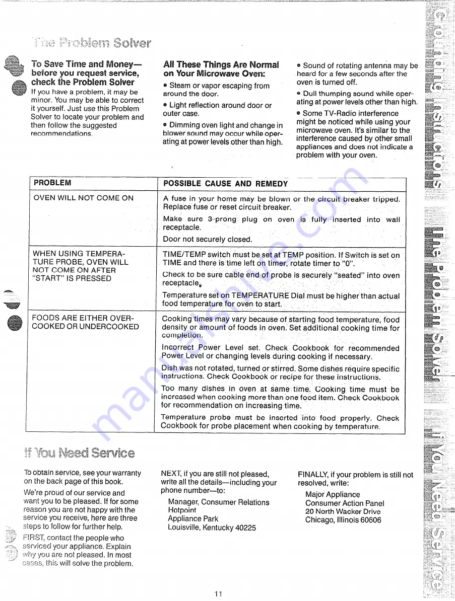 Hotpoint RE962 Use And Care Manual Download Page 11