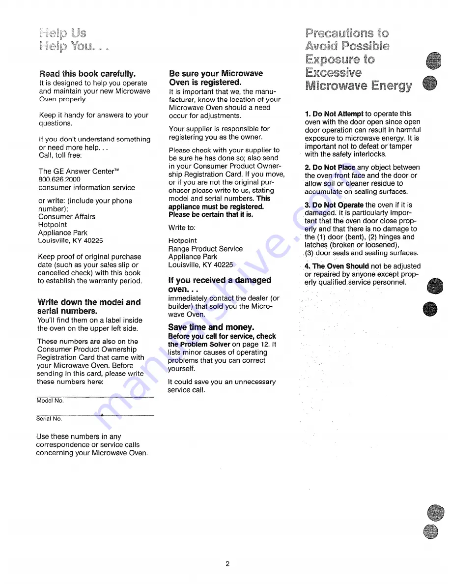 Hotpoint RE963 How To Get The Best Download Page 2