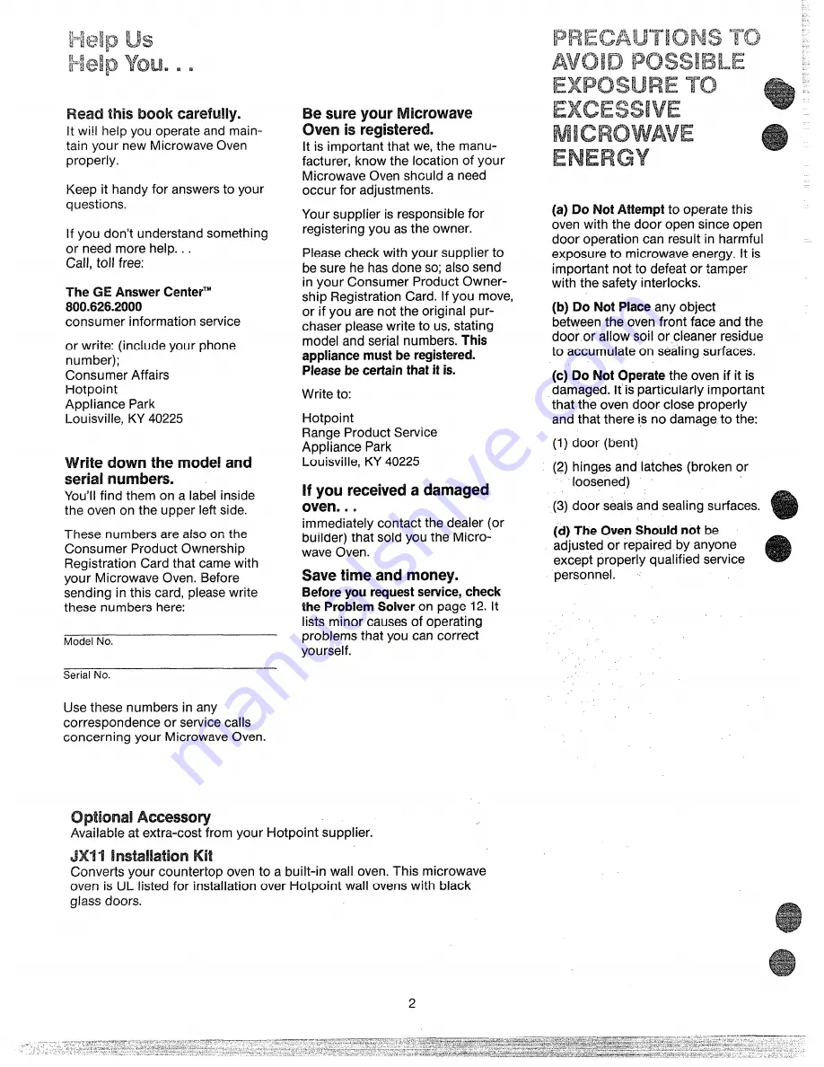 Hotpoint RE966 How To Get The Best Download Page 2