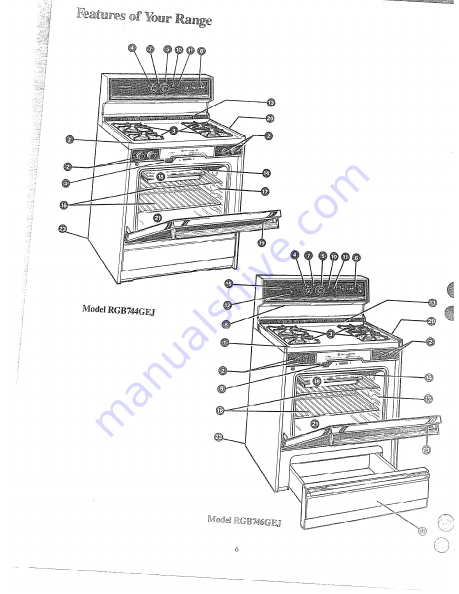 Hotpoint RGB744GEJ Use And Care Manual Download Page 6