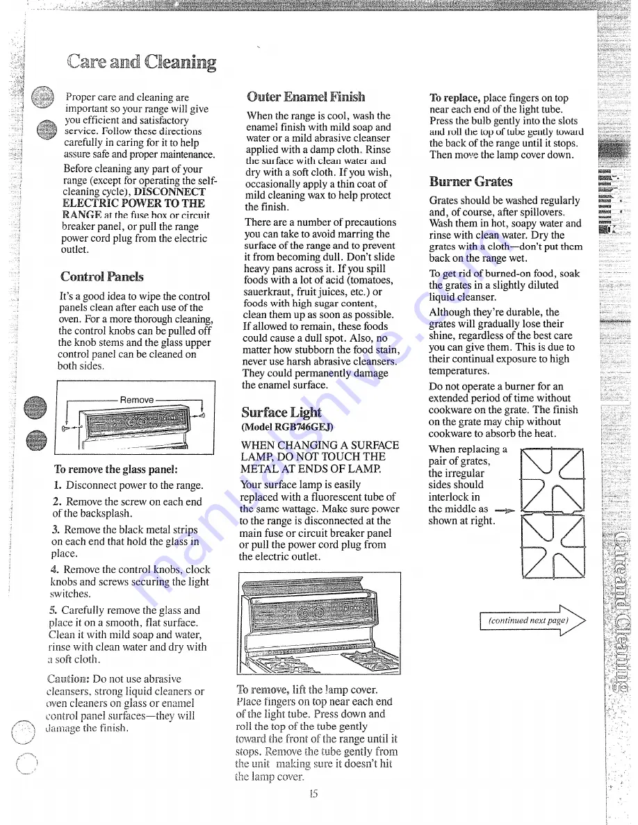 Hotpoint RGB744GEJ Use And Care Manual Download Page 15