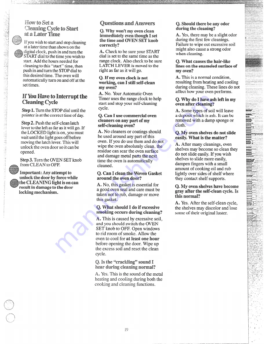 Hotpoint RGB744GEJ Use And Care Manual Download Page 19