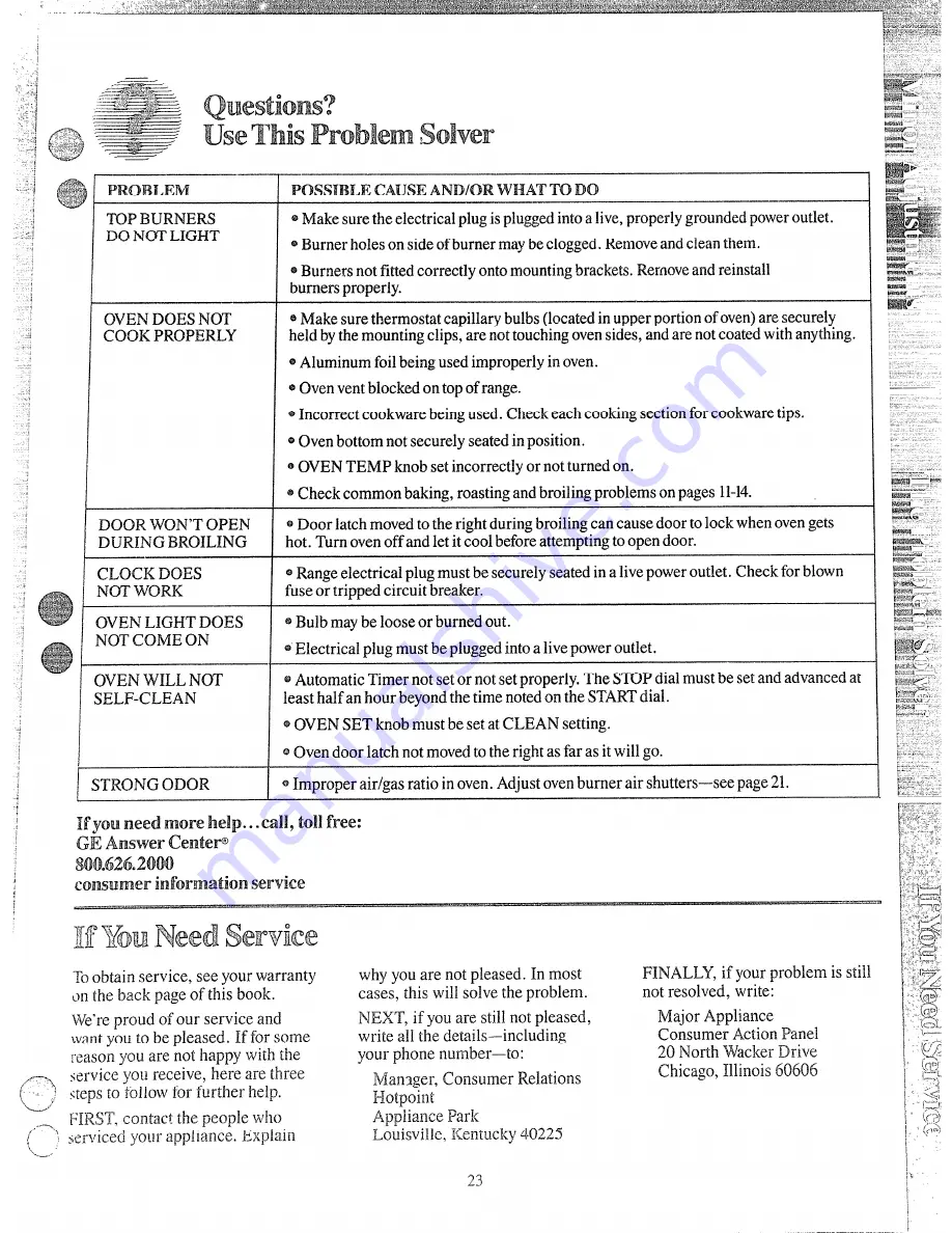 Hotpoint RGB744GEJ Use And Care Manual Download Page 23