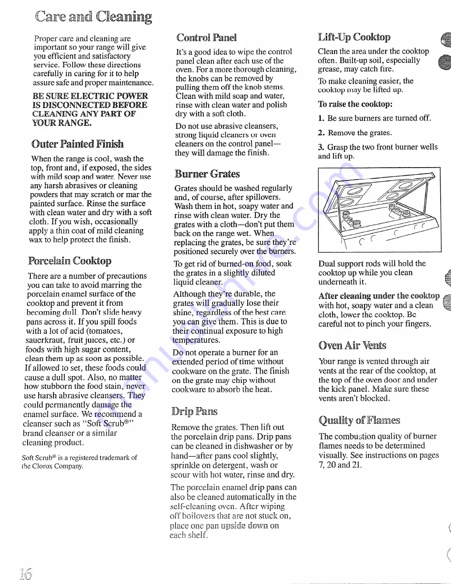 Hotpoint RGB744GEN Use, Care & Installation Manual Download Page 16