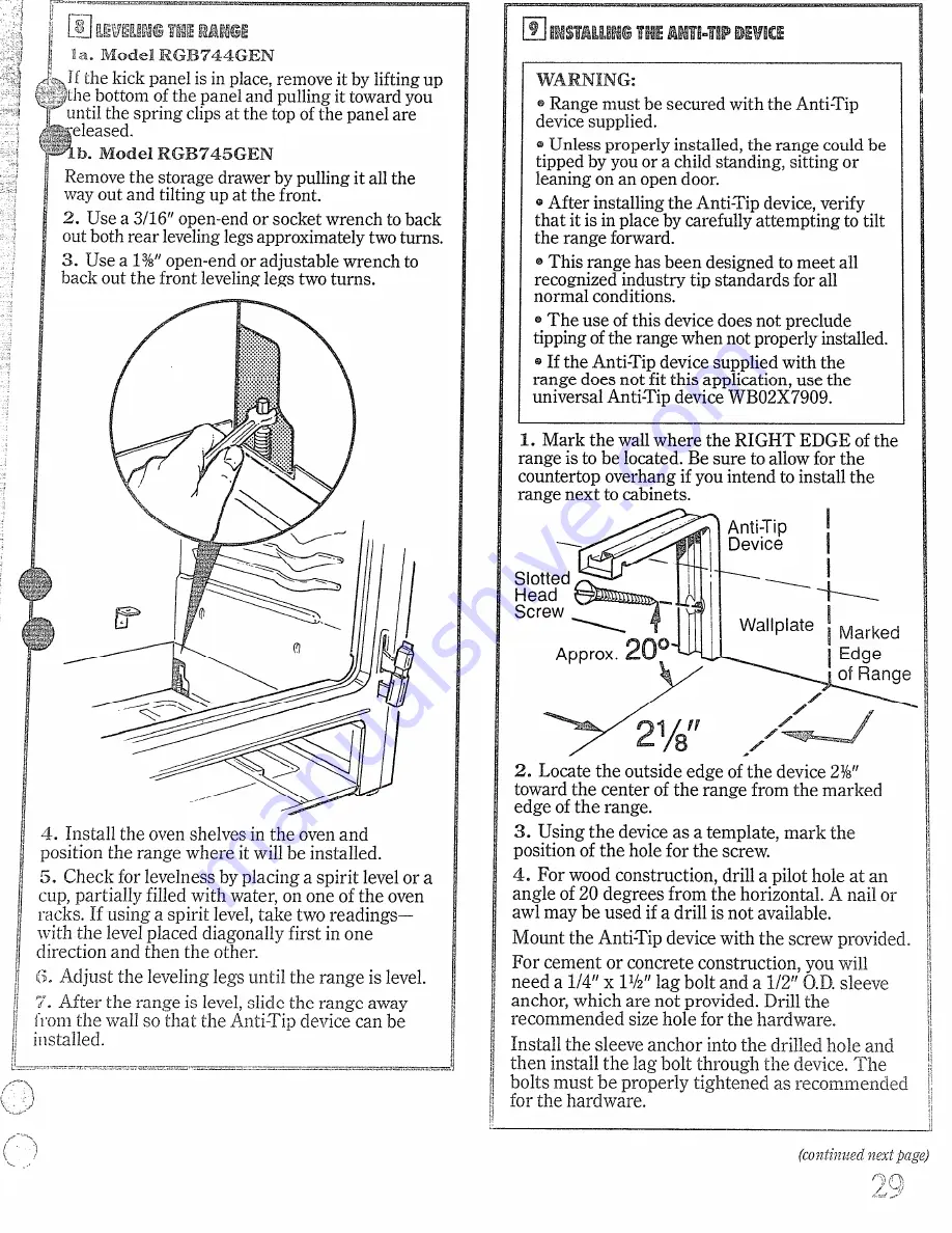 Hotpoint RGB744GEN Use, Care & Installation Manual Download Page 29