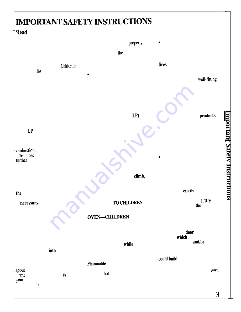 Hotpoint RGJ736GEP Use And Care Manual Download Page 3