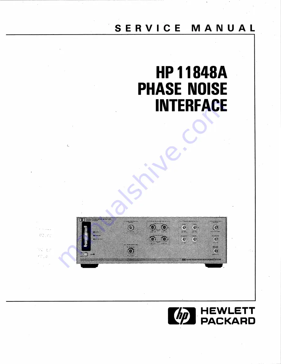 HP 11848A Скачать руководство пользователя страница 1