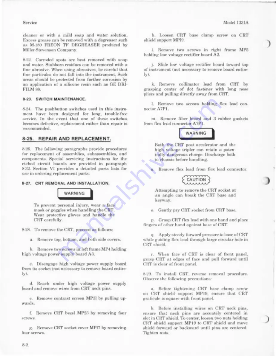 HP 1331A Operating And Service Manual Download Page 68