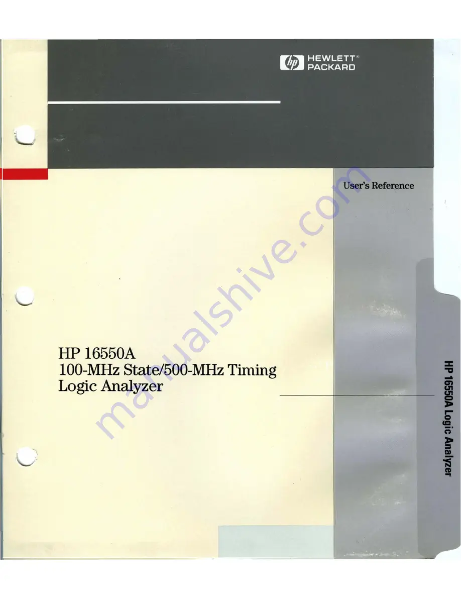 HP 16550A User Reference Download Page 1