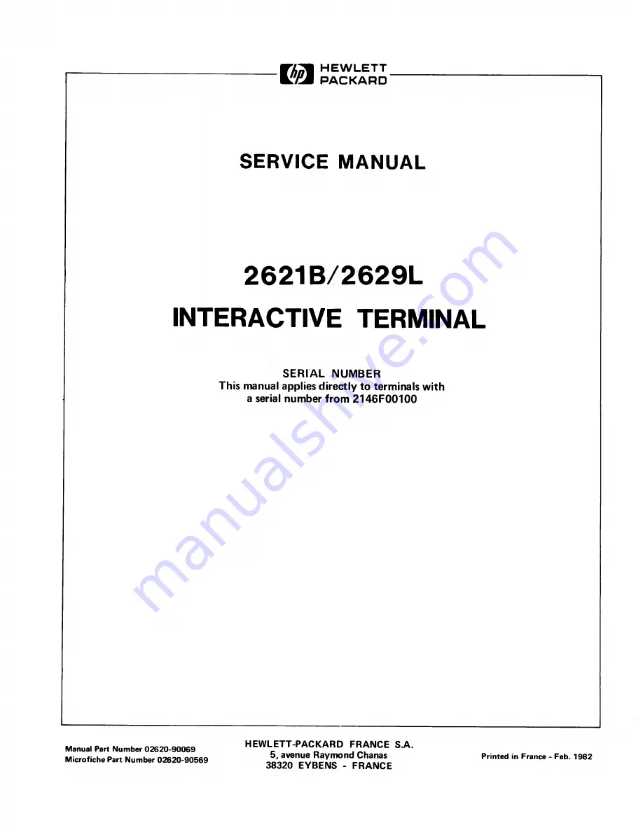 HP 2621B Service Manual Download Page 1