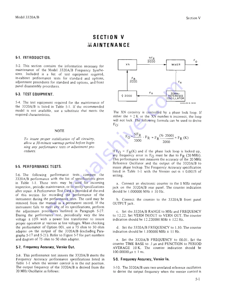 HP 3320A Operating And Service Manual Download Page 38