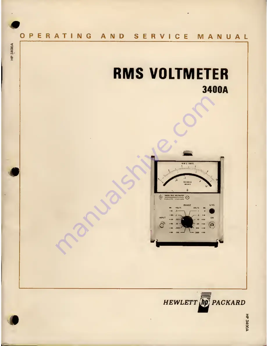 HP 3400A Operating And Service Manual Download Page 1