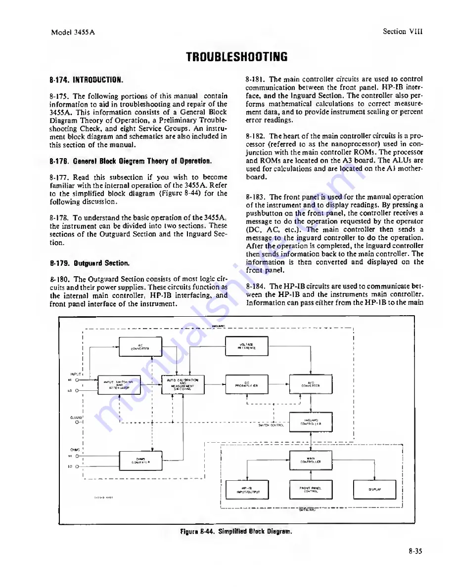 HP 3455A Operating And Service Manual Download Page 125