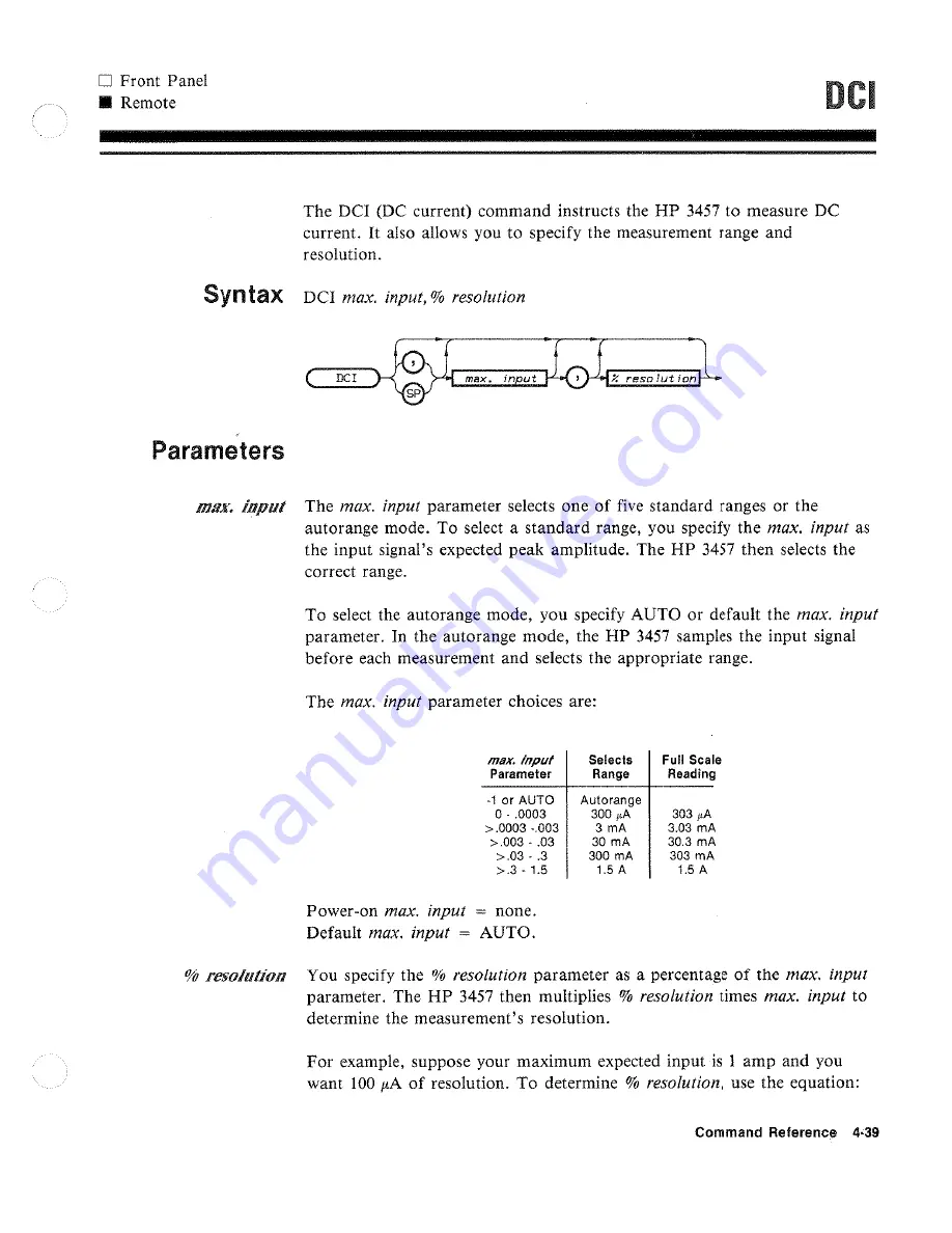 HP 3457A Operating Instructions Manual Download Page 181