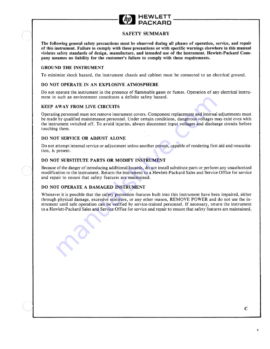 HP 3458A Repair Manual Download Page 5