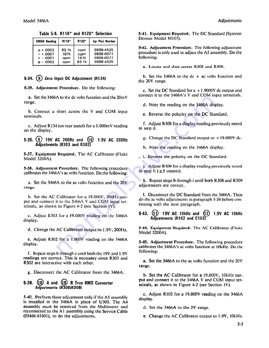 HP 3466A Operating And Service Manual Download Page 44