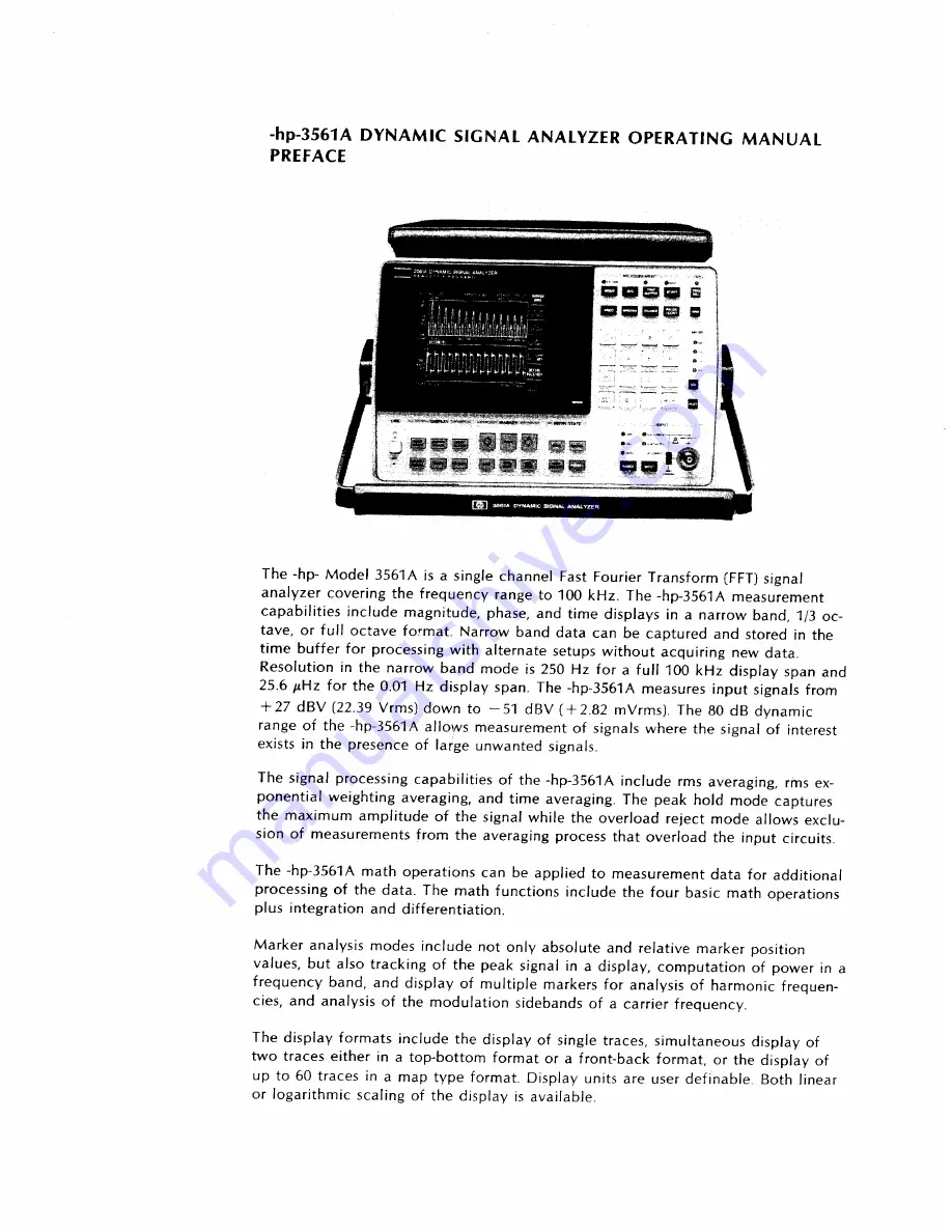 HP 3561a Operating Manual Download Page 8