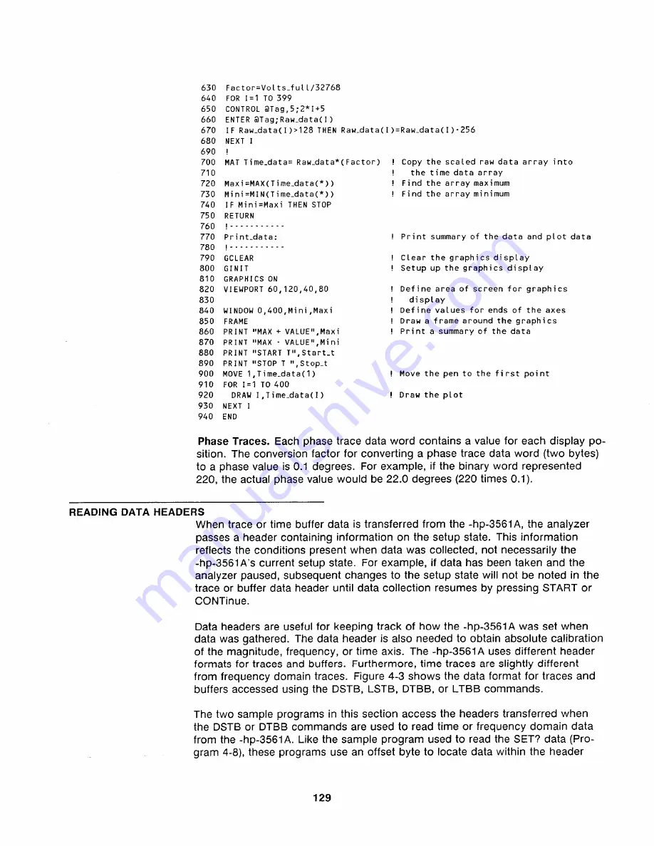 HP 3561a Operating Manual Download Page 154