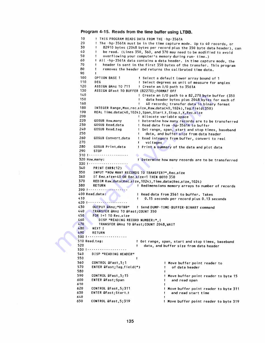 HP 3561a Operating Manual Download Page 160