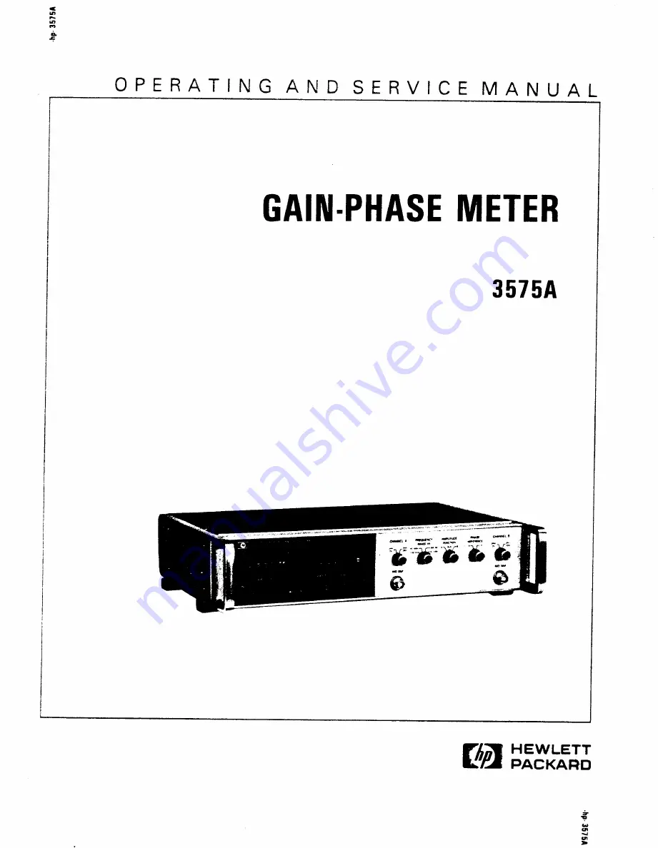 HP 3575A Operating And Service Manual Download Page 2