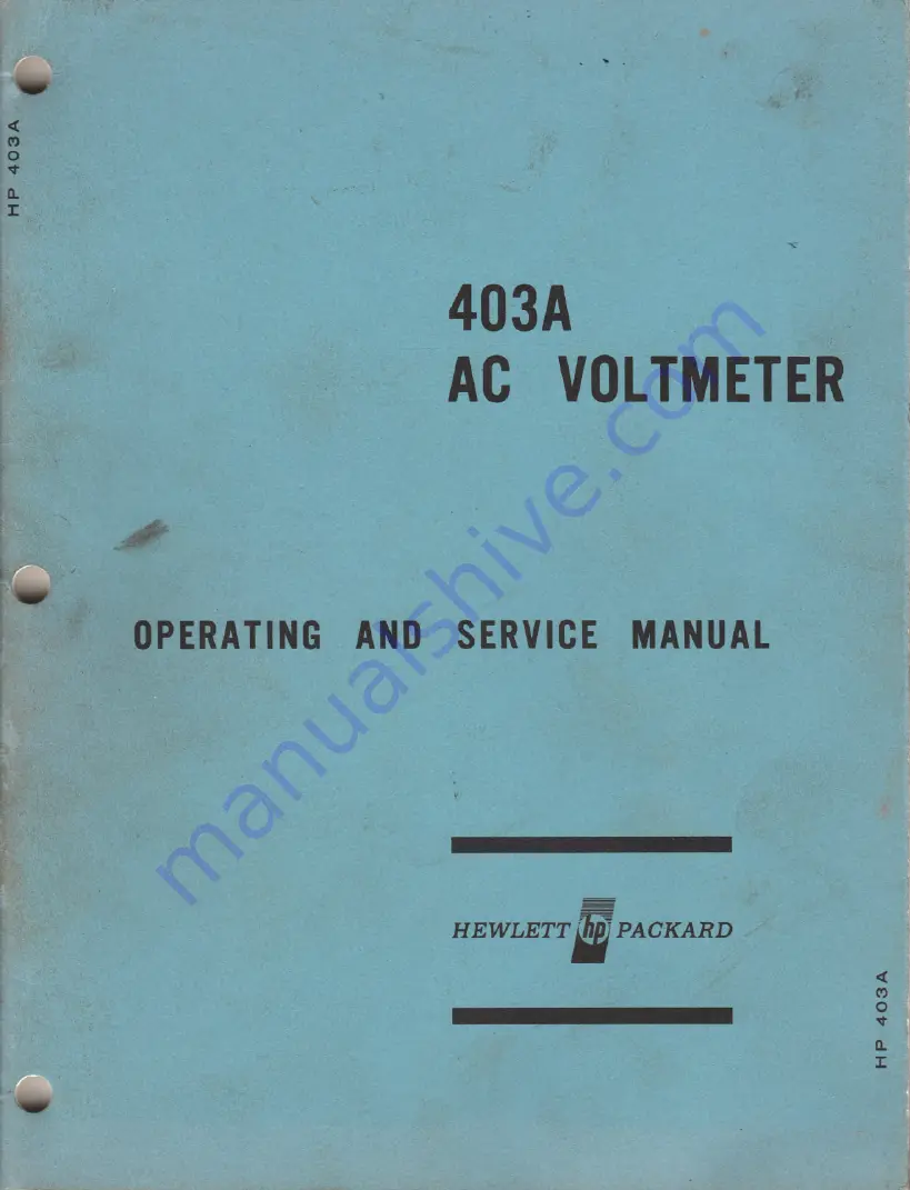 HP 403A Operating And Service Manual Download Page 1