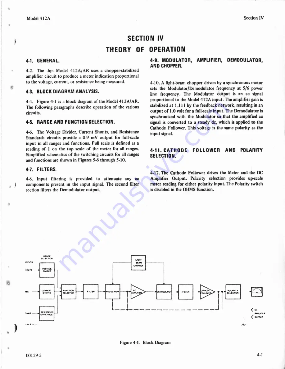 HP 412A Operating And Service Manual Download Page 11