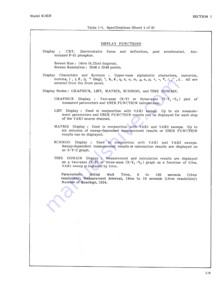 HP 4145B Operation Manual Download Page 17