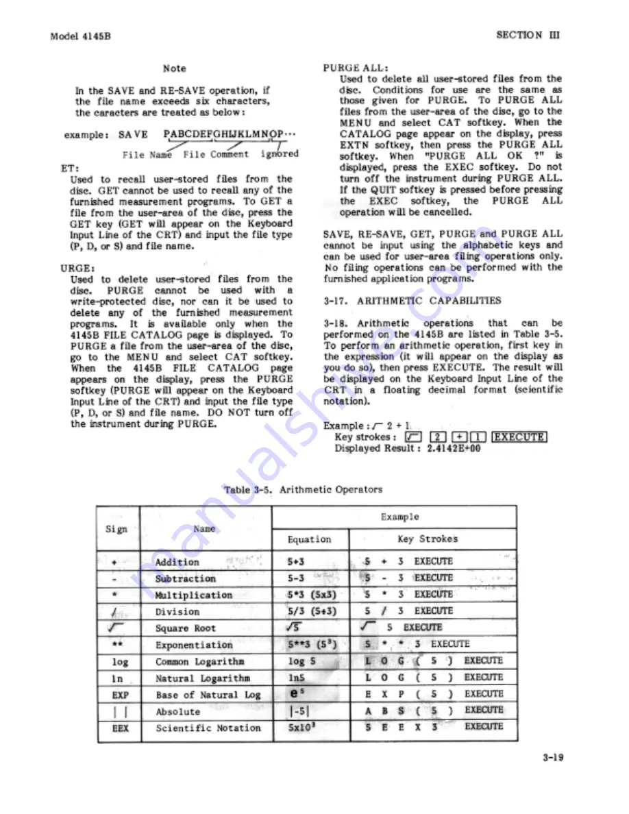 HP 4145B Operation Manual Download Page 52