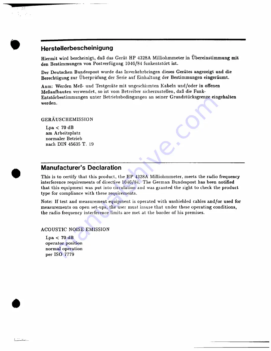 HP 4328A Operating And Service Manual Download Page 4